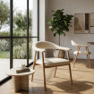 SILLA BRAZOS CREMA TEJIDO-METAL CONTRACT 57 X 54 X 76 CM