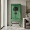 Armario Rústico de Madera Pino Verde Esmeralda - 83,5 x 195 x 45 cm