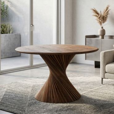 Mesa de Comedor Orgánica Madera Acacia 130 cm