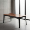 Mesa Salón Rectangular Maderas Nobles Marrón-Negro 180 x 76 x 90 cm