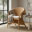 SILLÓN NATURAL RATÁN DECORACIÓN 65 X 63 X 78 CM