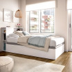 Cabezal cama 90 + Canapé recto 90 Ten Blanco 97,2 x 96 x 213,4 cm