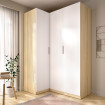 Armario Rinconero Juvenil - Emax - Roble Claro - Blanco 142,4 x 203,5 x 95 cm