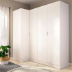 Armario rincón 4 puertas ESSEN - Blanco 173,5 x 184 x 90,5 cm