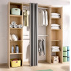 Armario vestidor abierto con cortina - Suit - Natural 110/178 x 205 x 50 cm