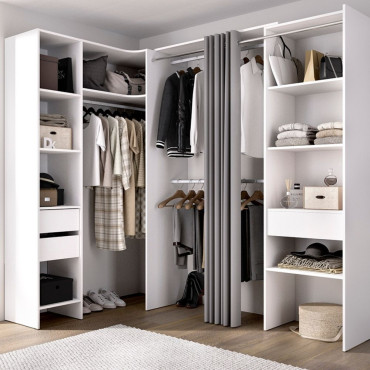 Composición Vestidor Rincón adaptable Suit Blanco 164-214 x 205 x 141 cm