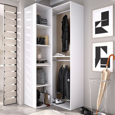 Vestidor de rincón Suit - Blanco - Natural 84,5 x 205 x 84,5 cm