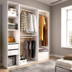 Armario Vestidor Abierto 3 Columnas Trasera Reversible - Suit - Blanco y Natural 180 x 204,5 x 45 cm