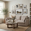 SOFÁ BEIGE TEJIDO SALÓN 245 X 102 X 100 CM