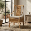 SILLÓN NATURAL RATÁN DECORACIÓN 54 X 65 X 96 CM