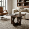 MESA CENTRO MARRÓN MADERA DE MANGO 60 X 60 X 40 CM