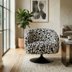 SILLÓN GIRATORIO NEGRO-BLANCO 76 X 80 X 73 CM