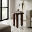 MESA AUXILIAR LACADO GRANATE DM SALÓN 50 X 50 X 50,50 CM