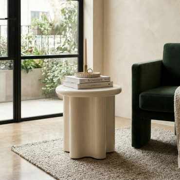 MESA AUXILIAR LACADO CREMA DM SALÓN 50 X 50 X 50 CM