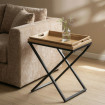 MESITA NATURAL-NEGRO MADERA-METAL 55 X 40 X 61,50 CM
