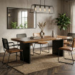 Mesa Comedor Madera Maciza Suar y Hierro 200 cm