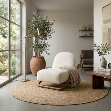 SILLÓN NATURAL TEJIDO-MADERA SALÓN 75 X 85 X 79 CM
