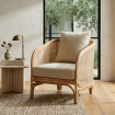 SILLÓN NATURAL RATÁN DECORACIÓN 68 X 68 X 76 CM