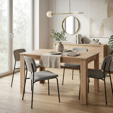 Mesa de comedor extensible Noruega Roble Artisan 120 - 160 x 76 x 80 cm