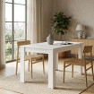 Mesa de comedor extensible Blanca 120 - 160 x 76 x 80 cm