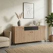 Aparador 4 puertas 1 cajon Grand Avignon Roble Artisan - Negro 170 x 90 x 40 cm