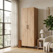 Zapatero de pie Basilea 2 puertas Roble Artisan 68 x 195 x 35 cm