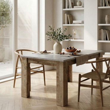 Mesa de comedor extensible London Estuco - Gris 138 - 194 cm