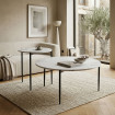 Set de 2 mesas de centro redondas de mármol Blanco Everol 45 - 80 x 50 - 40 x 45 - 80 cm