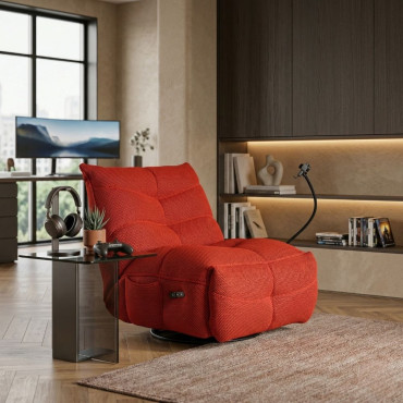 Sillón relax eléctrico giratorio Dimian Rojo 91 x 93 x 103 cm.