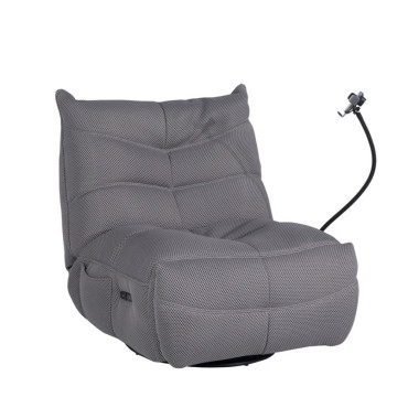 Sillón relax eléctrico giratorio Dimian Gris 91 x 93 x 103 cm.