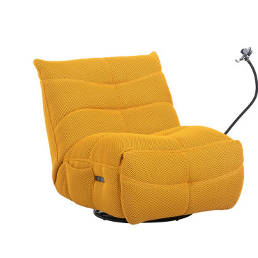 Sillón relax eléctrico giratorio Dimian Mostaza 91 x 93 x 103 cm.