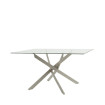 Mesa de comedor cristal Erika pata entrelazada Crema 140 x 76 x 90 cm