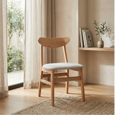 Silla de comedor de madera Sucre Roble - Beige 45,5 x 75 x 51,5 cm