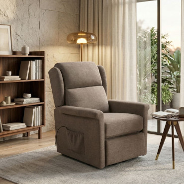Sillón levantapersonas Kamba Power Lift tapizado Marrón 76 x 108 x 88 cm