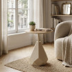 MESITA CREMA METAL 45 X 45 X 56 CM