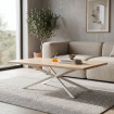 Mesa de centro patas entrelazadas Emmet Natural - Crema 110 x 45 x 55 cm