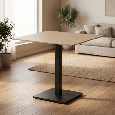 MESA TRAVERTINO PIEDRA SINTERIZADA 80 X 80 X 75 CM