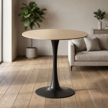 MESA REDONDA TRAVERTINO 80 X 80 X 75 CM
