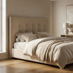 CABECERO BEIGE TEJIDO DORMITORIO 165 X 8 X 125 CM
