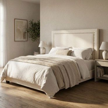CABECERO CREMA TEJIDO DORMITORIO 165 X 7 X 130 CM