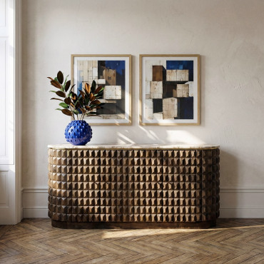 APARADOR MADERA-MÁRMOL SALÓN 154 X 40 X 76 CM