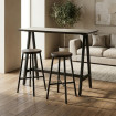MESA ALTA NEGRO-CREMA DM-METAL MUEBLES 138 X 50 X 100 CM