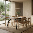 MESA EXTENSIBLE MARRÓN DM-METAL SALÓN 160 X 90 X 76 CM