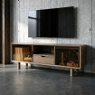 MUEBLE TV MARRÓN MADERA-CRISTAL 150 X 40 X 55 CM
