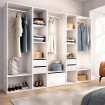 Armario Vestidor Abierto 5 Columnas Trasera Reversible - Suit - Blanco y Natural 256 x 204,5 x 45 cm