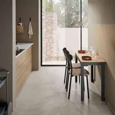 Mesa de cocina estrecha Colección Elda Roble Hércules-Negra 100 x 75 x 45 cm