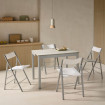 Mesa de Cocina Extensible Elda Blanco - Aluminio 100 x 75 x 45 cm