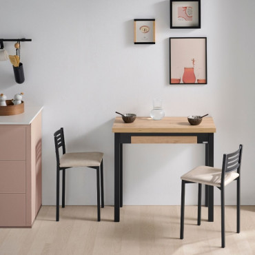 Mesa de Cocina Libro Nube Roble Hércules - Negra 80 x 77 x 40 cm