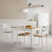Mesa de cocina extensible Atenas Blanco y Roble Hércules
