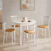 Mesa de Cocina Redonda Extensible Isla - Blanca - 3 Colores de Patas